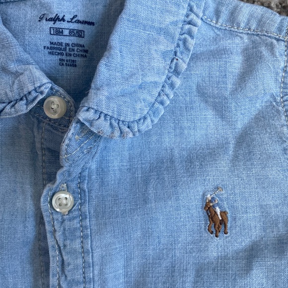 Dress denim polo Ralph Lauren girls 18m - Picture 3 of 6
